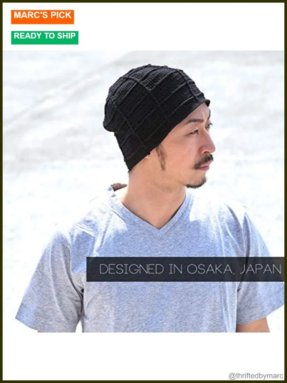 Mens Summer Beanie Cotton Crochet Slouch Cap Hand Made Chemo Hat